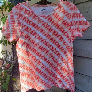 Lands' End Orange Tie-Dyed T-Shirt